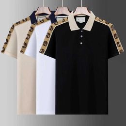 24ss Europe mens polo shirts womens Stripe splicing t shirt men screw Cotton patchwork POLOs letter tshirts designer Casual tops tee ZSG6