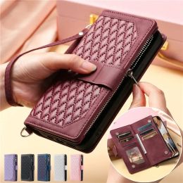 Cases Lanyard Flip Leather Phone Case for RedMi Note 12 Pro 12S 11 11S 10 10S 9 9S 8 13C 12C 10C 10A A1 Zipper Wallet Card Cover Coque