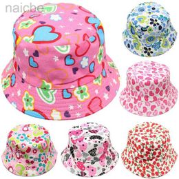 Caps Hats New Spring Summer Flower Baby Bucket Hat For Boys Girls Toddler Sunbonnet Kids Beach Sun Hats Fisherman Caps Children Panama Cap d240425
