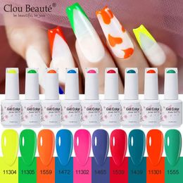 Clou Beaute 10pcs/lot Nail Polish 15ml Hybrid Varnish Manicure Semi Permanent Soak Off Nail Gel Painting UV LED Gel Nail Polish 240422