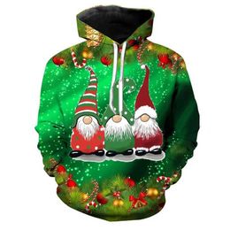 Men's Hoodies Sweatshirts New 3D Xmas Cute Deer Printing Hoodies For Men Children Fashion Funny Hooded Hoody Women Y2k Harajuku Hoodie Pullovers Clothing 240424