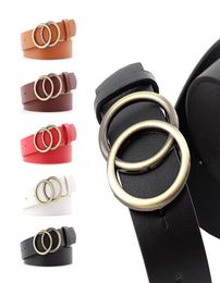 Belt Ceinture Designer Wide Women Round Buckle Fashion Imitation Leather PU 105cm Single Loop7085962