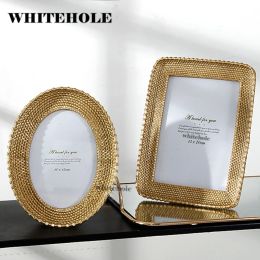 Frames Resin Picture Frame Photo Golden Photo Frame Ellipse Round Square Creative Desktop Decor Wedding Gift