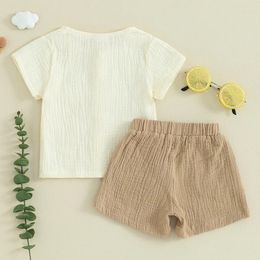 Clothing Sets Kupretty Baby Boy Summer Clothes Toddler Outfit Linen Short Sleeve Button T-Shirt Tees Shorts Infant Set