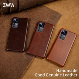 Cases Leather Series Cover Hand Made Oil Wax Pattern Genuine Case For Xiaomi 11 T 10T Phone Shell Mi 11T Pro 11Pro 10TPro 10Pro Poco