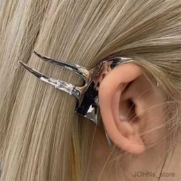 Charm Punk Metal Irregular Alien Wing Ear Cuff for Women Gothic Hip Hop Silver Colour No Piercing Elf Ear Clip Harajuku Jewellery