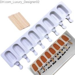 Ice Cream Tools 4/8 hole silicone ice cream mold for desserts frozen fruit popsicles DIY homemade ice cream mold Q240425