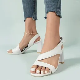 Sandals Summer Women's Casual Shoes With Versatile Temperament Solid Colors Simple And Comfortable High Heels Fish Mouth Cool Sandalias