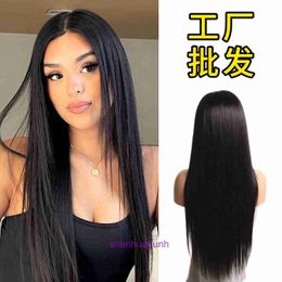 100% Human Hair Full Lace Wigs hair lace wig front real human Straight split head cover