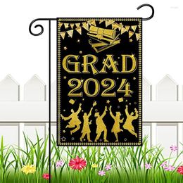 Decorative Flowers Congrats Grad Yard Sign Garden Flags Graduation Decorations Po Props Flag Party Supplies 12 X 18