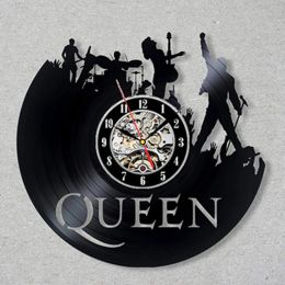 Clocks Queen Rock Band Wall Clock Modern Design Music Theme Classic Vinyl Record Clocks Wall Watch Art Home Decor Gifts for Musician