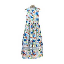 416 XXL 2024 Milan Runway Dress SPring Summer Sleeveless Flora Print Womens Dress Fashion High Quality YY