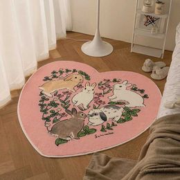 Tapetes tapetes de carpete de carpetes kawaii carpetes de coelho para sala de estar infantil baby quarto playmat não deslize tapetes redondos decoração