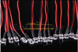 100Pcs Red 5mm LED Lamp Light Bulb Set Pre Wired 12V 22cm 07690291