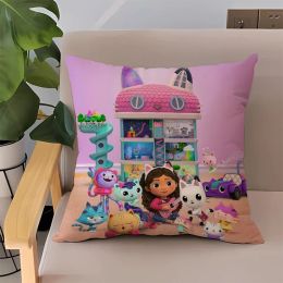 Pillow Room Cushions Gabbys Dollhouse Bed Pillowcases 50x50 Doublesided Printing Decorative Cushions for Sofa Pillow Cover for Living