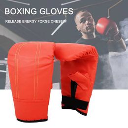Protective Gear Boxing training gloves PU leather professional boxing gloves wear-resistant stamping training gloves adult and childrens sports equipment 240424