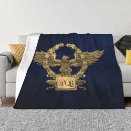 sets Ancient Romans Blanket Flannel Spring Autumn Gold Imperial Eagle S P Q R Warm Throws For Winter Bedding