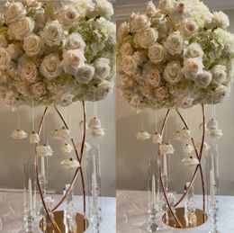 Gold/white /sliver/BlackTall Metal Flower Road Lead Wedding Table Centerpieces Flower Stand Wedding Decoration For Flower Centerpieces Flower Ball for Wedding