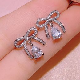 Stud Earrings Luxury Personalized Butterfly Tassel Romantic Elegant Necklaces Micro Inlaid Shine Zircon Rings Exquisite Jewelry Gift