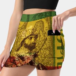 Skirts Haile Selassie Emperor Of Ethiopia Women Sports Lining Skirt Tennis Dance Fitness Short Printed Rasta Rastafarian Lion