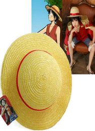 Anime Luffy Cosplay Straw Boater Beach Hat Cap Halloween T2008262925680