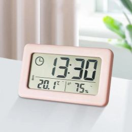 Clocks Digital Clock Thermometer Hygrometer Meter LED Indoor Electronic Humidity Monitor Clock Desktop Table Clocks For Home