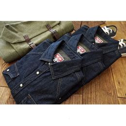 Sauce Zhan Mans Shirt Jeans Shirt Vintage Cotton and Linen Western Cowboy Shirt Long Sleeve Denim Double Pockets 240423