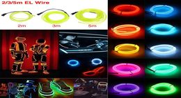 Edison2011 1235M Glowing Neon Led Lights EL Wire String Strip Rope Tube Car Dance Party Decorative Line Cable Light3903036