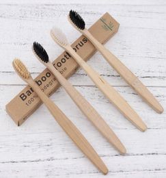 MOQ 20pcs Natural Pure Bamboo Toothbrush Portable Soft Hair Tooth Brush Eco Friendly Brushes Oral Cleaning Care Tools1591847