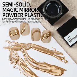 Kits 2023 New Semisolid Magic Mirror Powder Model Gel Polish with Mirror Nail Powder Tranparent Nail Glue Soak Off Uv Led Nail Art