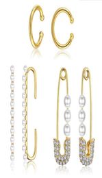 Safety Pin European Women Hoop Hie Drop Delivery 2021 Earrings Jewelrysummer Fashion Jewelry Fresh Sea Pearl Bead Earring White 5801395