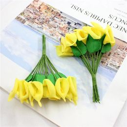 Decorative Flowers Mini Artificial PE Foam Fake Flower For Home Decor Party Wedding Decoration Craft Garland Scrapbook Gift Accessories