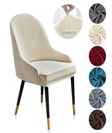 Colours Polar Fleece Fabric Arch Back Chair Cover Seat Covers Big Elastic Washable Removable Slipcover For El Dining Room3518097