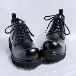 Casual Shoes Hight Quality 2024 S/A British Style Patent Leather For Men's Black Hombre Daily Dress Height Increasing