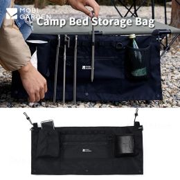 Tools MOBI GARDEN 186g Camping Bed Side Storage Bag 600D Oxford Cloth MultiFunctional LargeCapacity Sundry Equipment Lightweight New