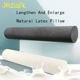 Pillow JFLEGAL Long Latex Neck Pillow Cervical Spine Support 100x20cm Cylindrical Pillow Protect Lumbar Waist Cushion Bolster Sleep