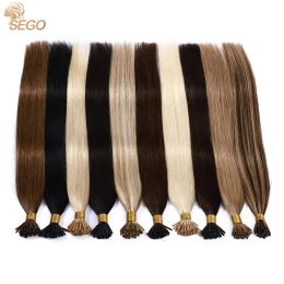 Extensions SEGO 0.5g/s 100/200Strands I Tip Hair Extensions Real Human Hair Keratin Capsules Pre bonded Hair Extensions 16''22''