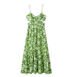 Wholesale Amoi Style Womens Open Design Printed Midi Skirt Dress
