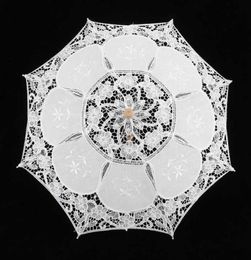 Umbrellas Sun Umbrella Bridal White Beige Lace Parasol Decorative For Wedding Po Costume Party7962082