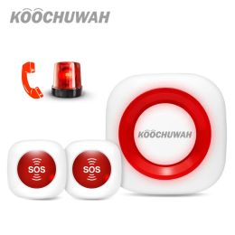 Button Koochuwah SOS Panic Button Alarm GSM SMS Notification Emergency Button Auto Call Elderly Alarm for Invalid/Disable People/Old