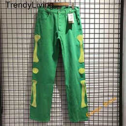New 24ss Multi-pocket KAPITAL Cargo Pants Men Women Top Quality Bone Embroidery KAPITAL Trousers Streetwear Loose Green Pants