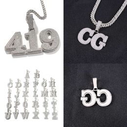 Iced Out Pendant Custom Name Necklace For Men Prong Setting Two Layers White Gold Plated Hip Hop Jewellery Original Quality