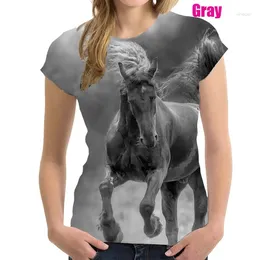 Men's T Shirts 2024 Fashion Horse 3D Printing Ladies Casual Shirt Cute Tops T-shirt