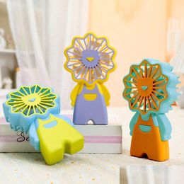 Fans Childrens Gift Cute Strap Pants Colored Charging Small Fan Outdoor Handheld Three Speed Control Cartoon Electric Drop Delivery To Otae3
