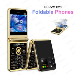 SERVO P20 4 SIM Card Flip Mobile Phone Speed Dial Magic Voice LED Flashlight MP3 FM Radio 2.4" HD Screen GSM Unlocked Cellphone