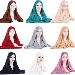 Ethnic Clothing 2024 Fashion Women Headscarf Ready To Wear Instant Hijab Scarf Muslim Shawl Islamic Hijabs Arab Wrap Head Plain