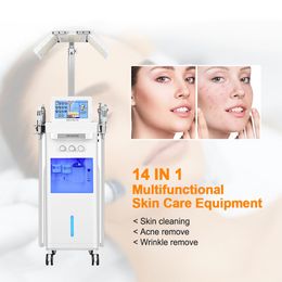 14 in 1 Facial Deep Cleansing Pore Exfoliating Beauty Instrument Oxygen Facial Diamond Microdermabrasion Hydra Water Peel Machine With PDT Led