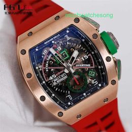 Luxury Mens Watches RM Automatic Chronograph Wrist Swiss technology RM1101 Mancini Mens Watch 18K Rose Gold Time Code Automatic Mechanical World Famous F8N1