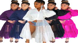 Women Summer Long maxi Dresses Mesh Black White Patchwork High Street Fashion Cool Ladies Long Sleeve Coat Top Plus Size Chic Club9260459