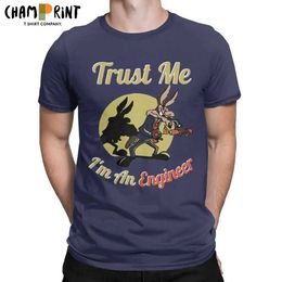 Men's T-Shirts Men T-Shirts Trust Me Im An Engineer Cool Pure Cotton Tee Shirt Short Sleeve Science Mechanical T Shirts Round Collar Clothing T240425